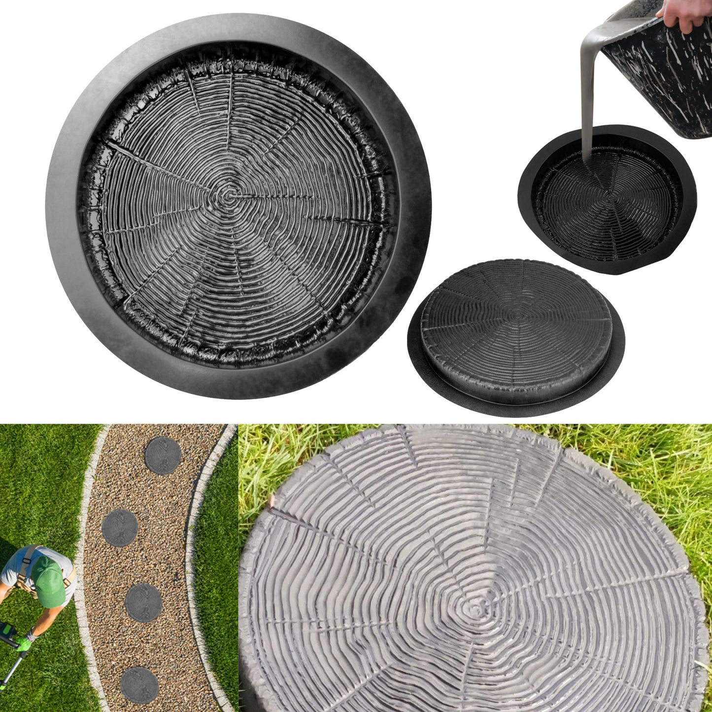ABS Trittstein Baumscheibe-Optik ⌀ 18–49 cm