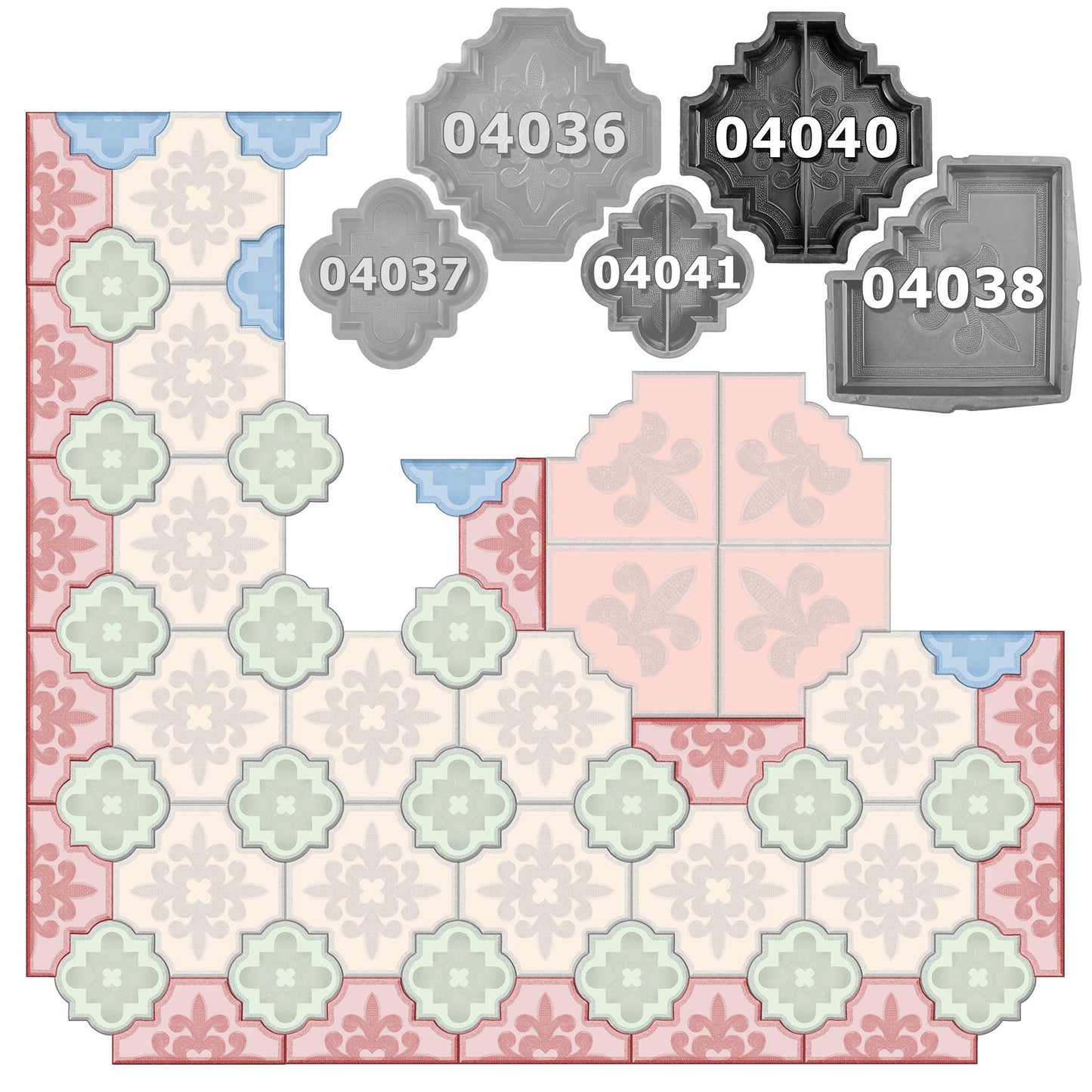 Giessform für Pflasterergänzungssteine - französische Lilie - Gross- Anleitung