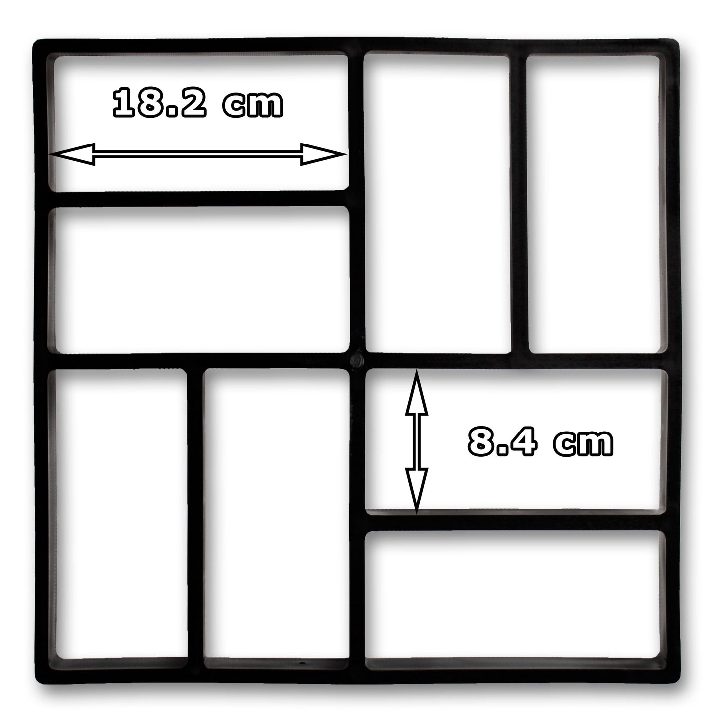 Giessform für Gartenpflasterstempel - Ziegelpflaster - Abmessungen