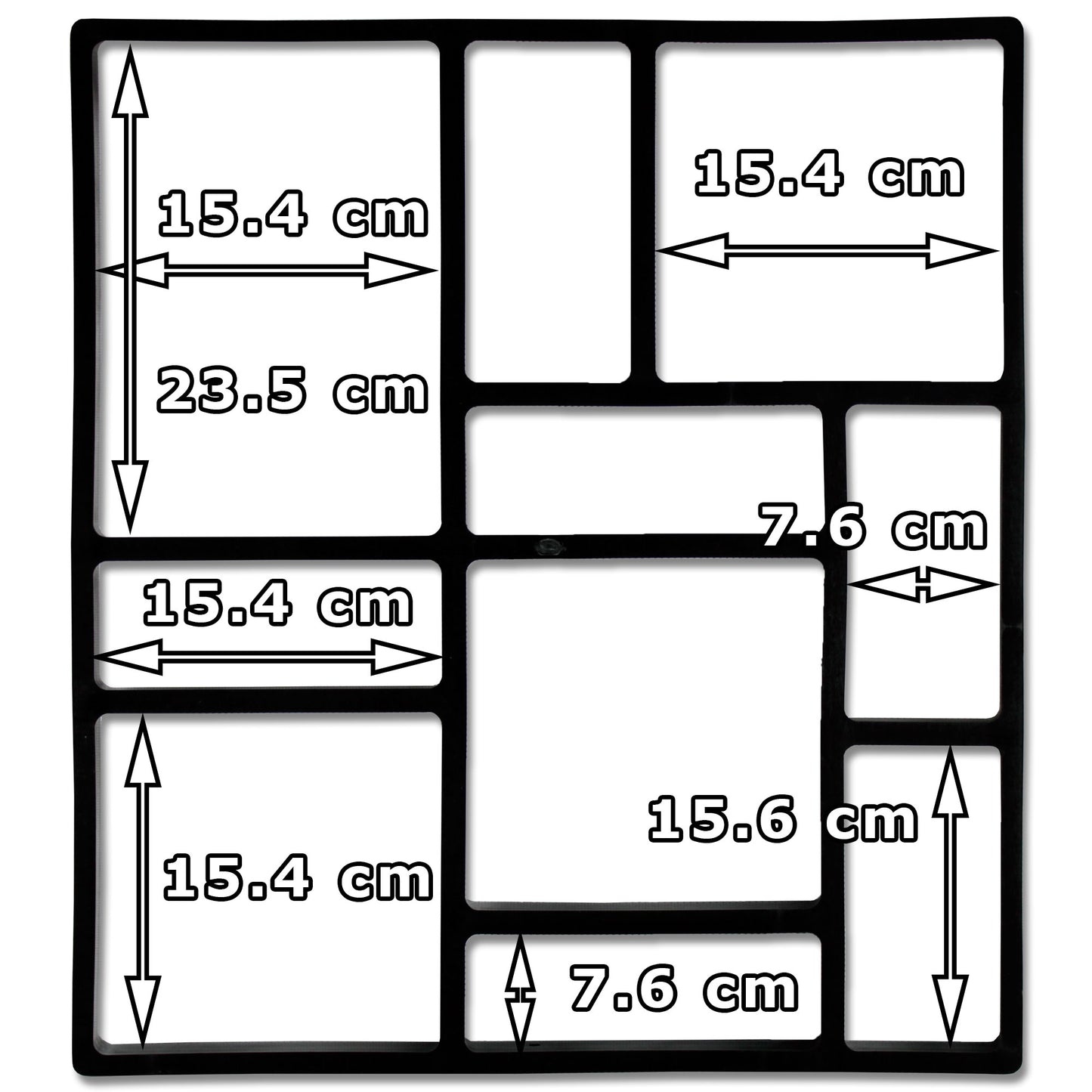 Giessform für Gartenpflasterstempel - Kunststoff-Form für Gartenpflasterstempel - Mosaikpflaster - Abmessungen