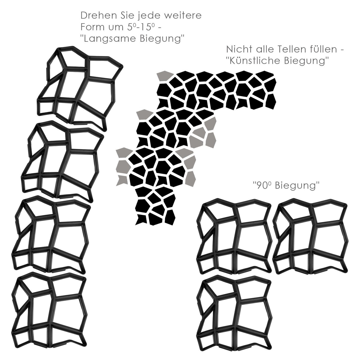 Form für Gartenwegmatrix 50x50cm Bruchsteine - 1. Anleitung