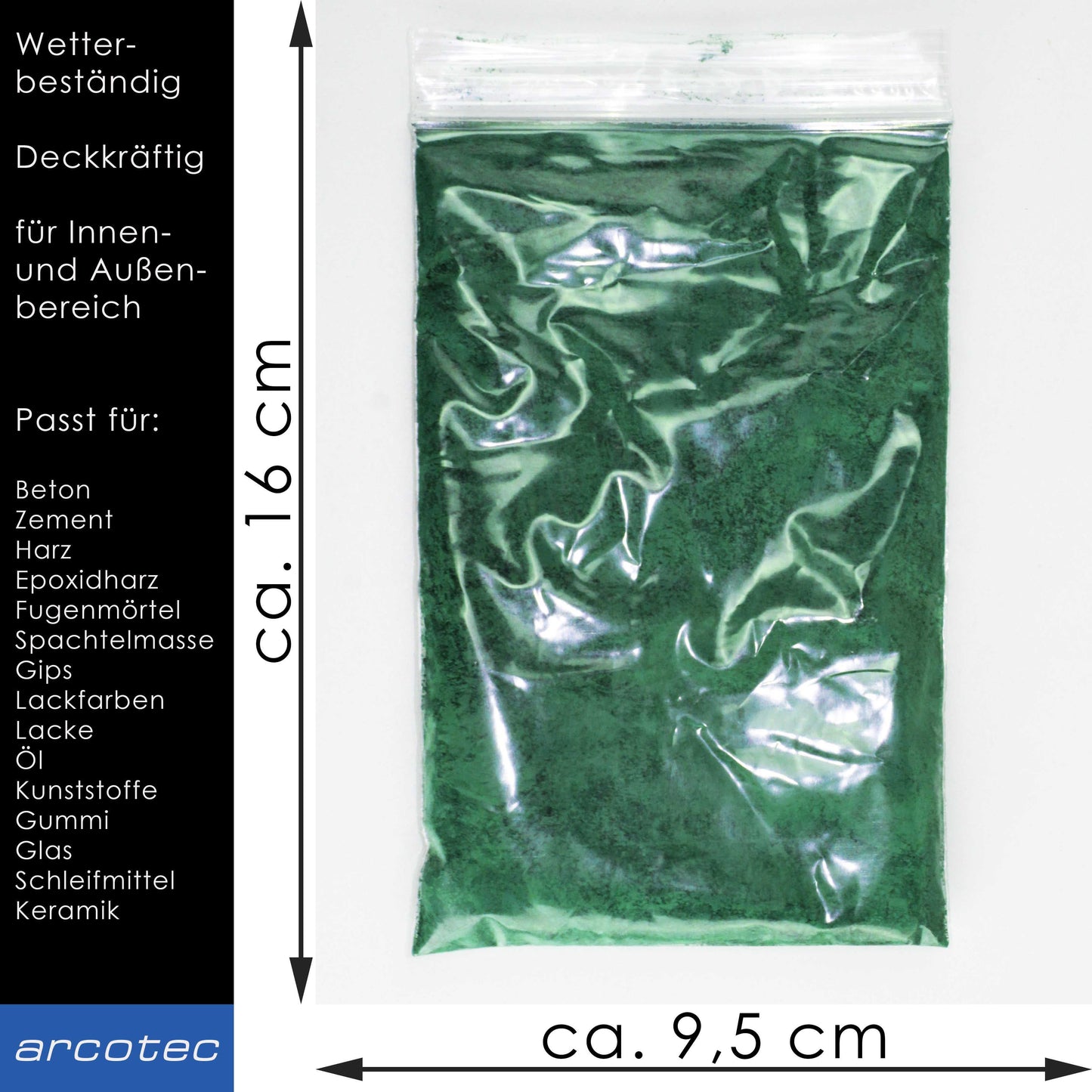 Grün Eisenoxidfarbe für Beton / Zement / Gips / Putz / Harz / Öl - 1kg Verpackung
