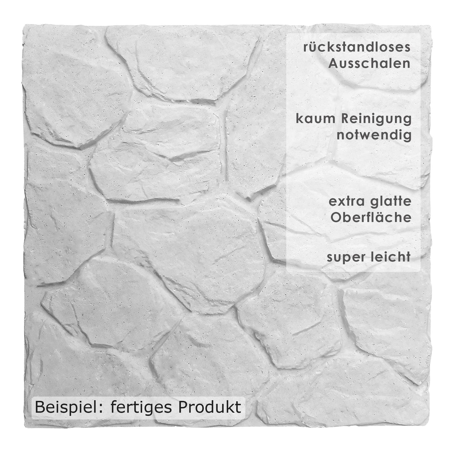 ABS-Giessform für Wandpaneele 50x50cm - Fertigprodukt