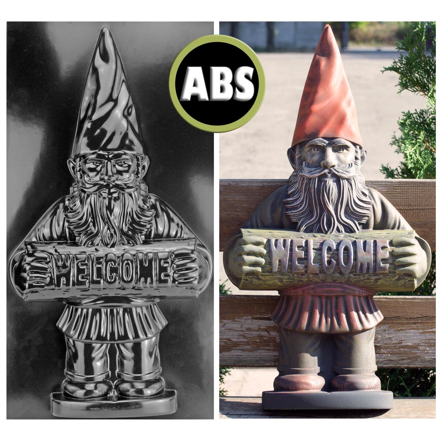 ABS Figuren-Form - Zwerg mit Welcome-Schild