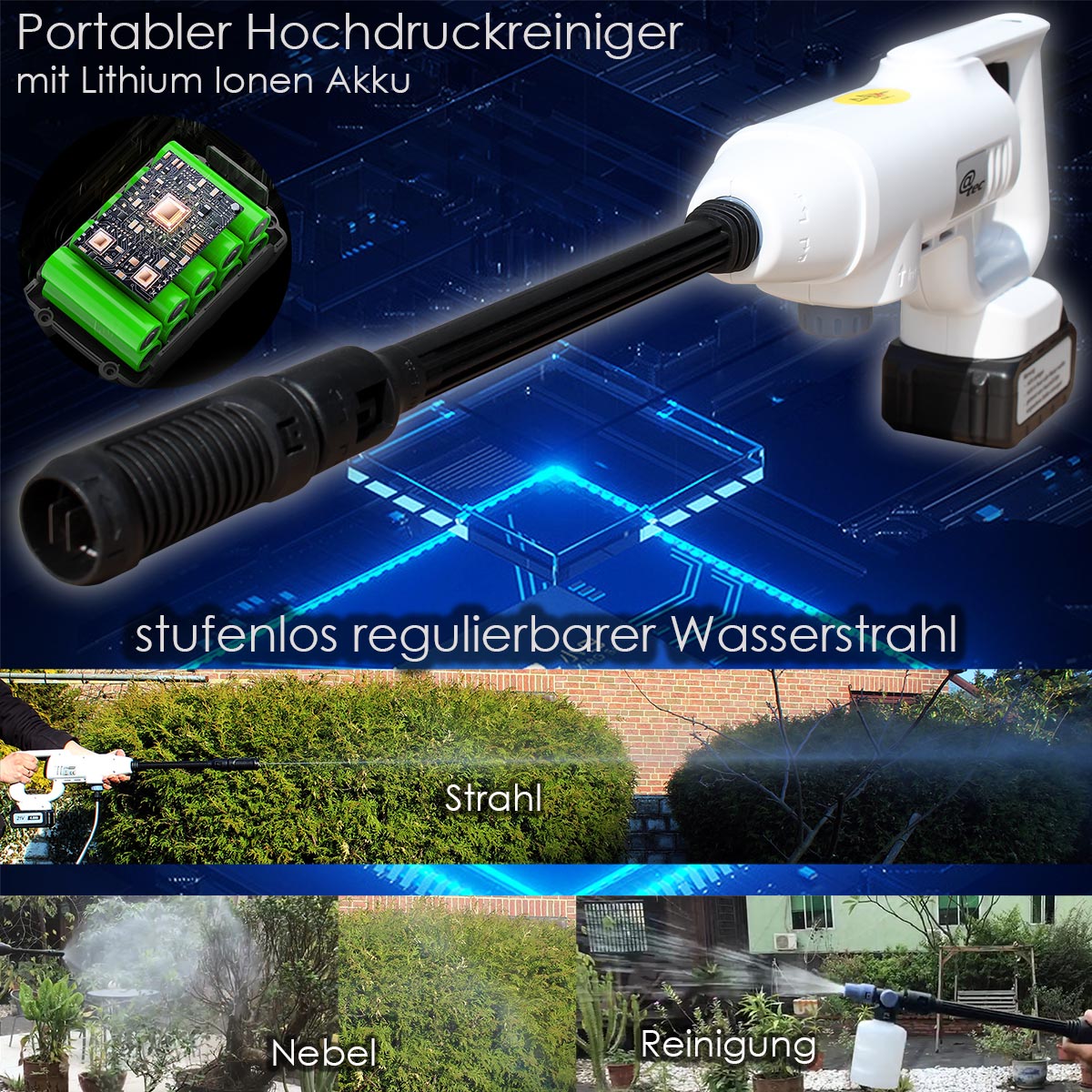 Hochdruckreiniger mit Batterie ohne lästiges Kabel