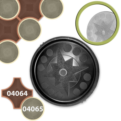 Große Beton-Schalungsform für Trittsteine – Rund & Kreuz