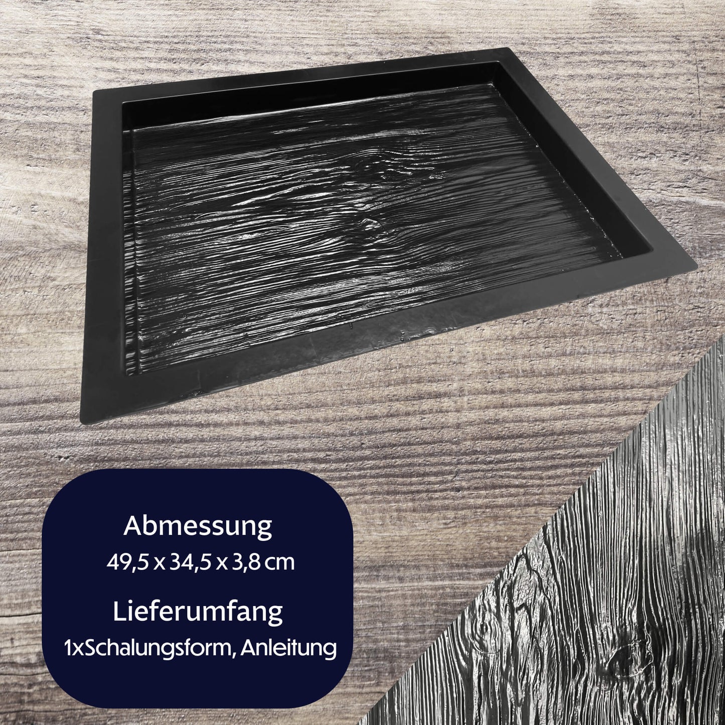 Große Betonform Wandpaneele Bodenplatte Holz