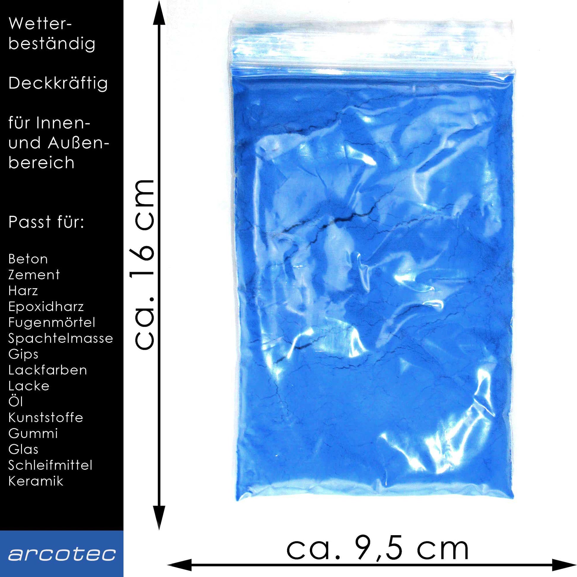 Blau Eisenoxidfarbe für Beton / Zement / Gips / Putz / Harz / Öl - 100g Verpackung