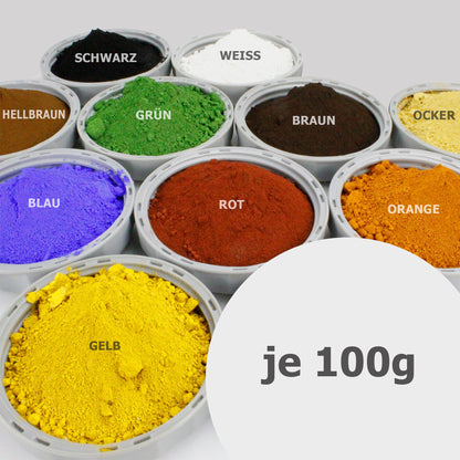 Testpackungen Eisenoxid Farbpigmente - je Farbe 100g
