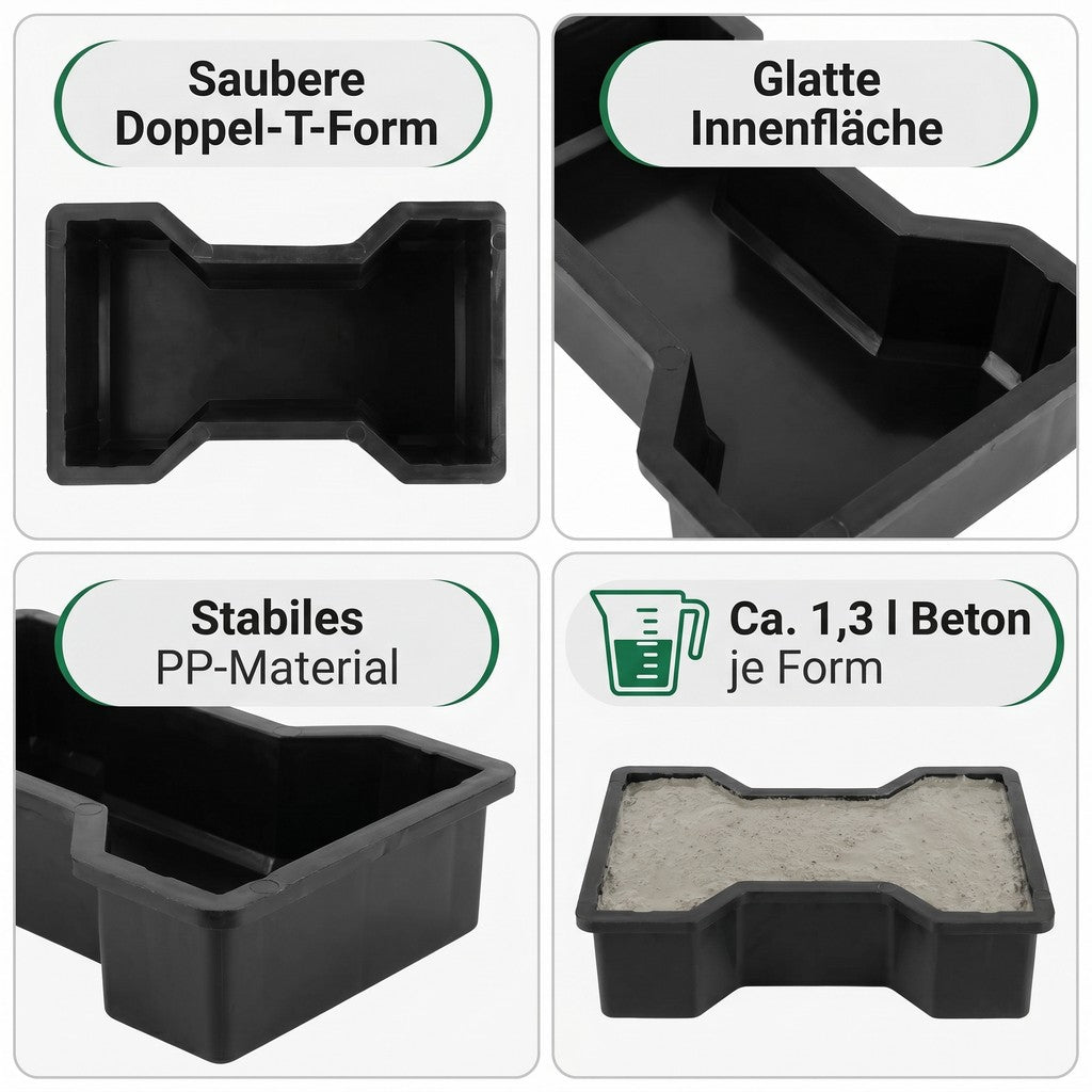 Betonform Doppel-T Verbundpflaster SET