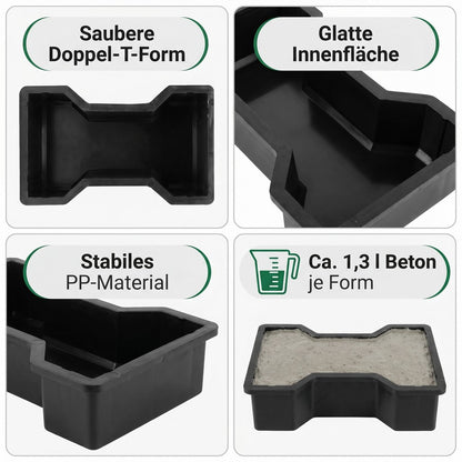 Betonform Doppel-T Verbundpflaster SET