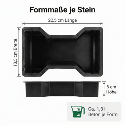 Betonform Doppel-T Verbundpflaster SET