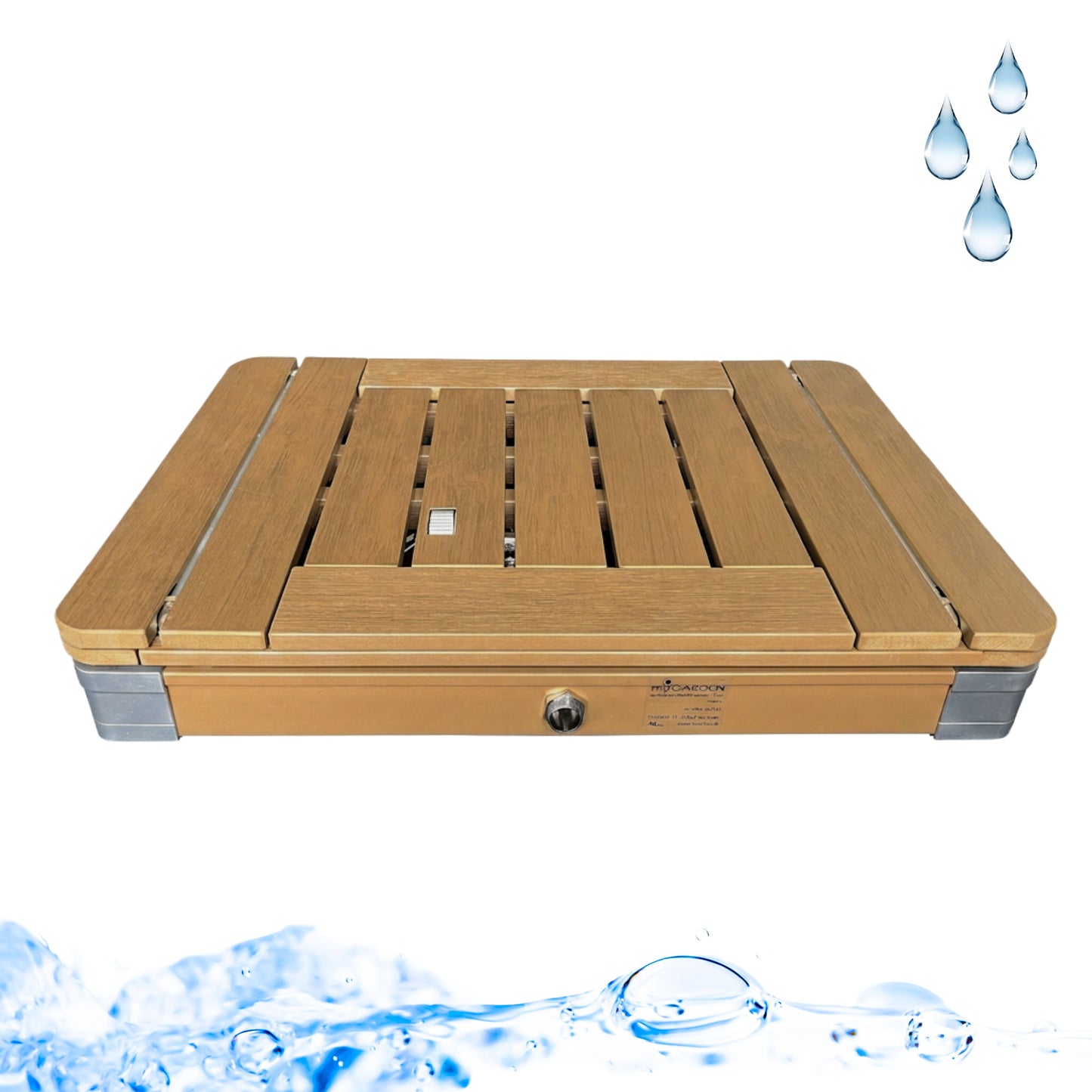 Gartendusche aus WPC mit Start/Stopp Funktion