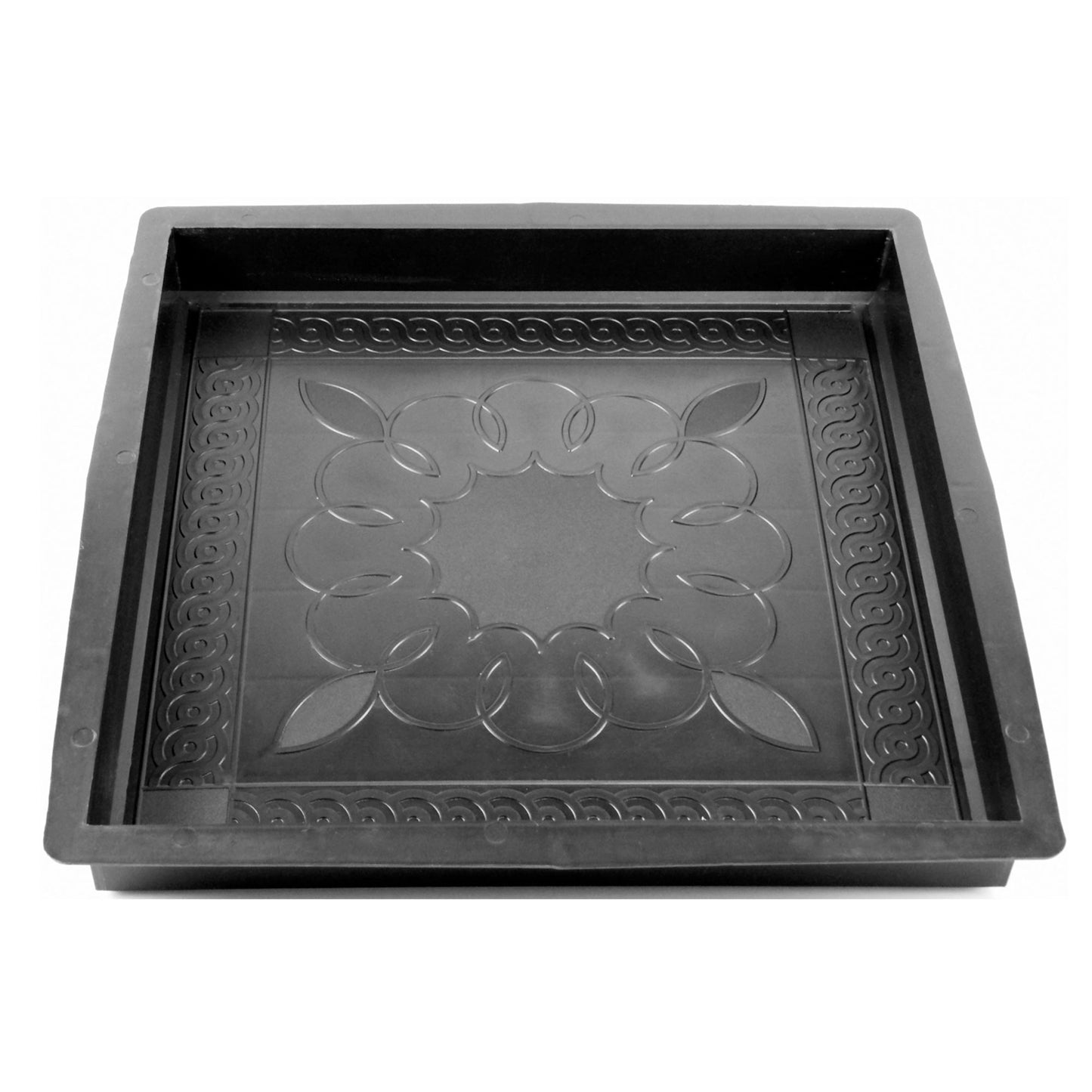 Kunststoff-Form für Bodenpflasterpaneele Pflanzenornament 40x40cm - Seitenansicht