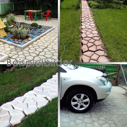 Kunststoffform für Gartenwegmatrix 43x43cm Bruchsteine - Gartenweg