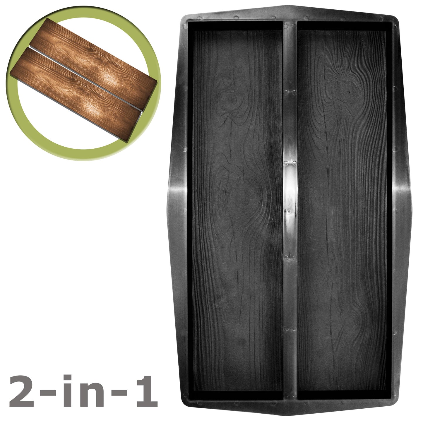 Betonform mit Holzpflasteroptik 80x40cm - Aufsicht