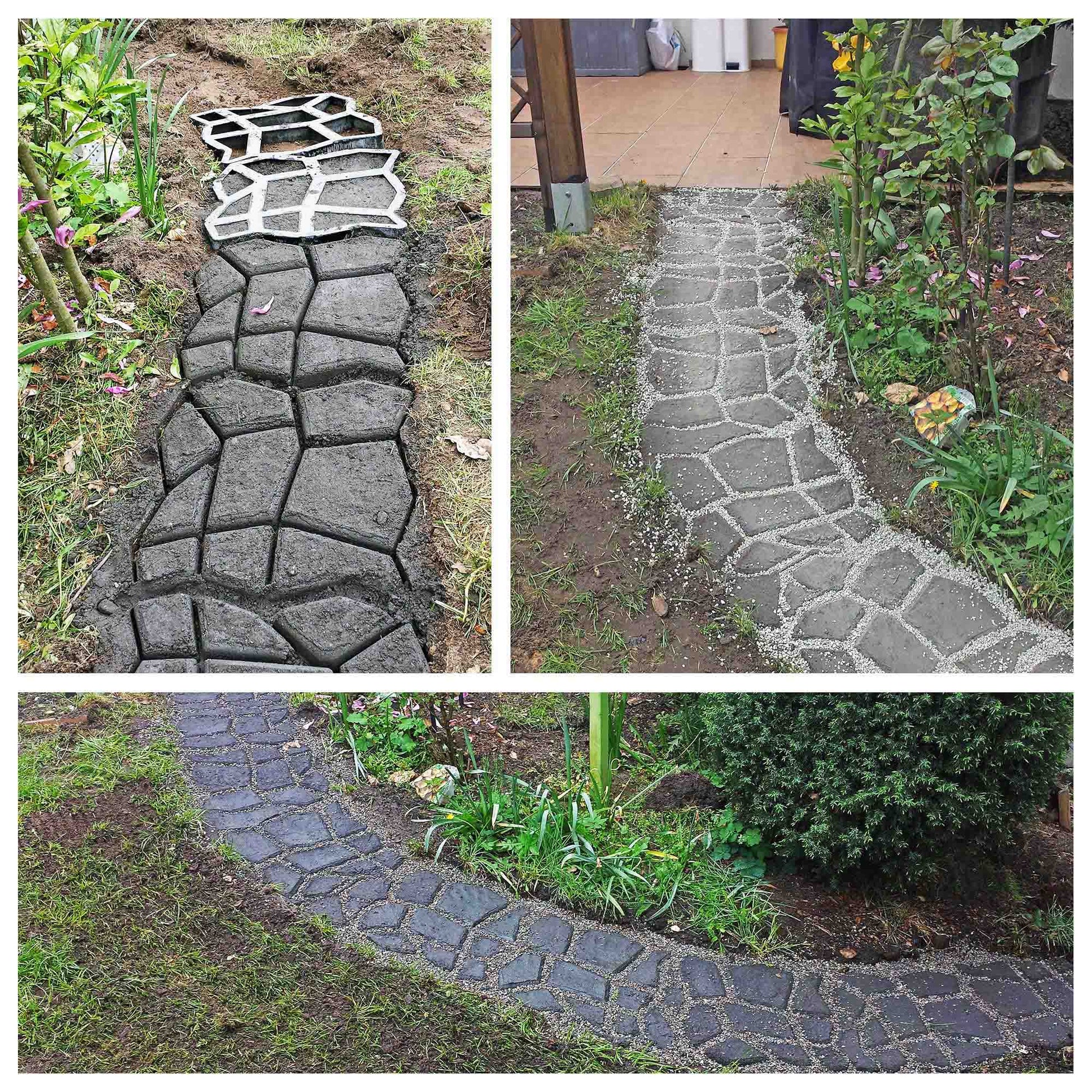 Giessform für Gartenwegmatrix 50x50cm Bruchsteine - fetige Wege