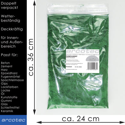 Grün Eisenoxidfarbe für Beton / Zement / Gips / Putz / Harz / Öl - 1kg Verpackung