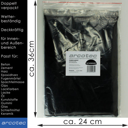 Schwarz Eisenoxidfarbe für Beton / Zement / Gips / Putz / Harz / Öl - 1kg Verpackung