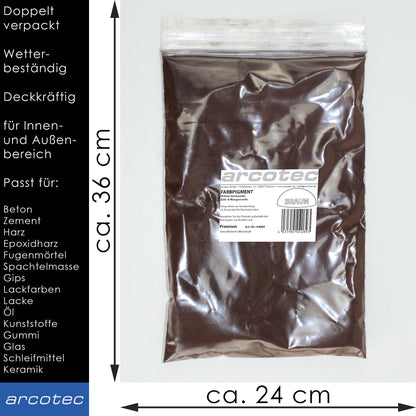 Braun Eisenoxidfarbe für Beton / Zement / Gips / Putz / Harz / Öl - 1kg Verpackung