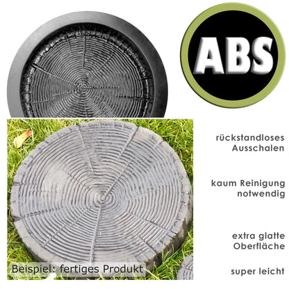 ABS Giessform für Baumstammschnitt - 30.5 cm Fertigprodukt