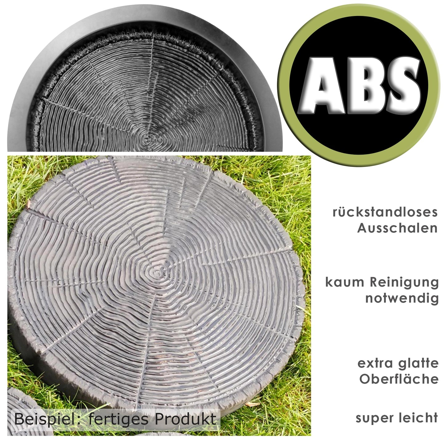 ABS Schalungsform für Baumstammschnitt - 40 cm