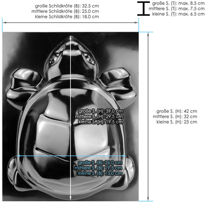 ABS Schalungsformen - 3x Schildkröten-Figuren - Abmessungen