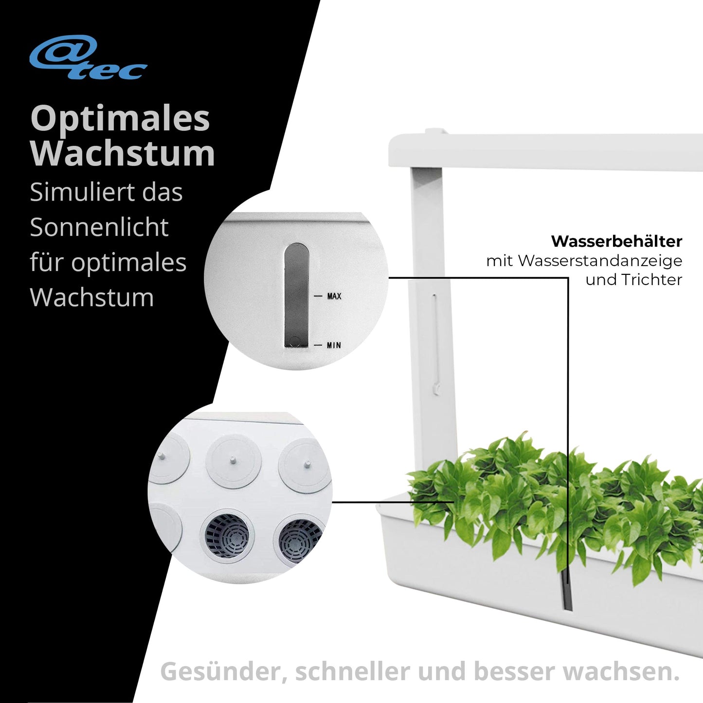 LED Gewächsstation mit 10x Pflanztöpfe