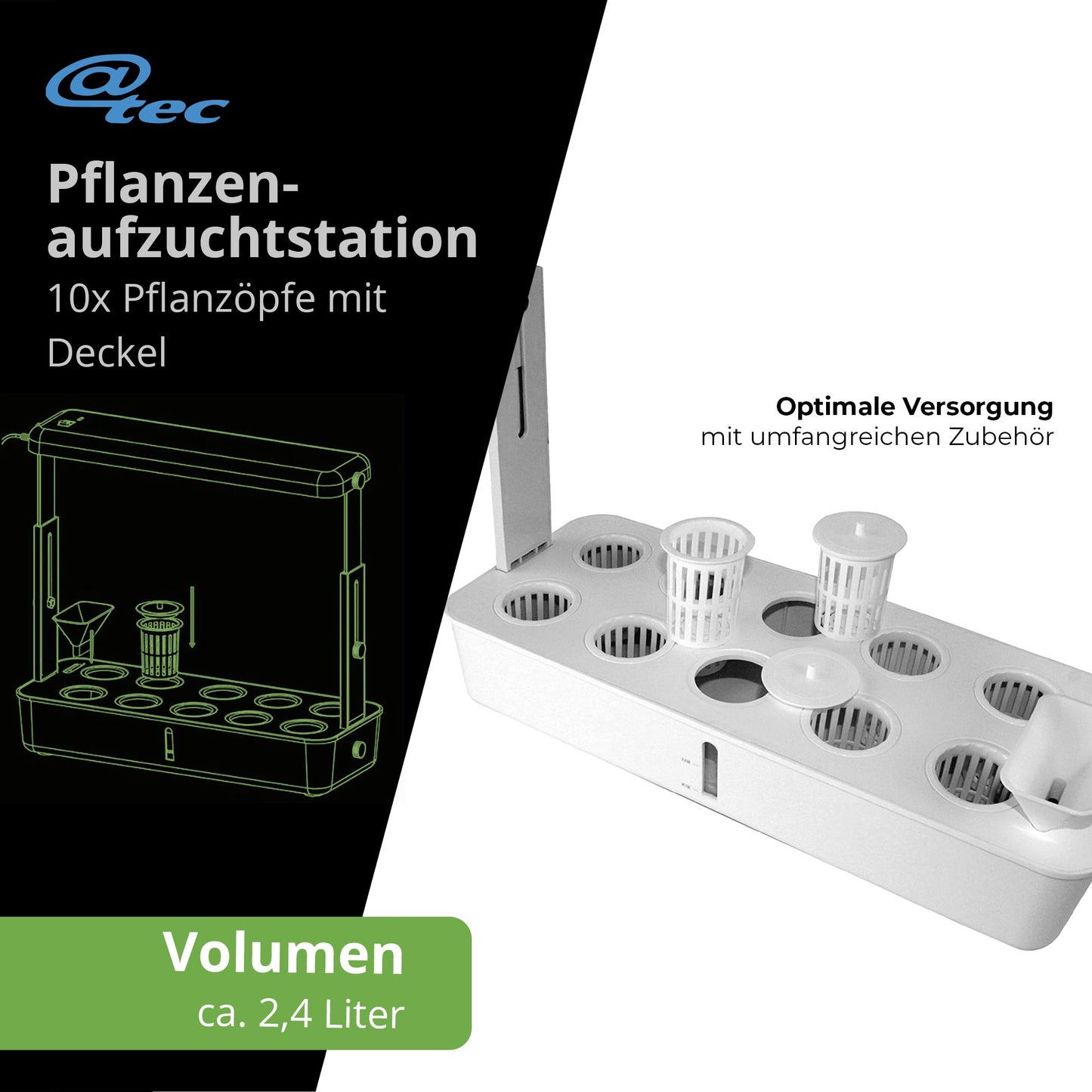 LED Anzuchtkasten - einstellbare Höhe